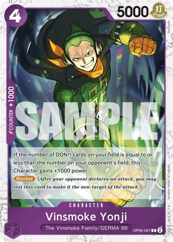 Image for Vinsmoke Yonji (OP06-067) (Jolly Roger Foil) (OP06-067) (Premium Booster -The Best-) - One Piece Card Game