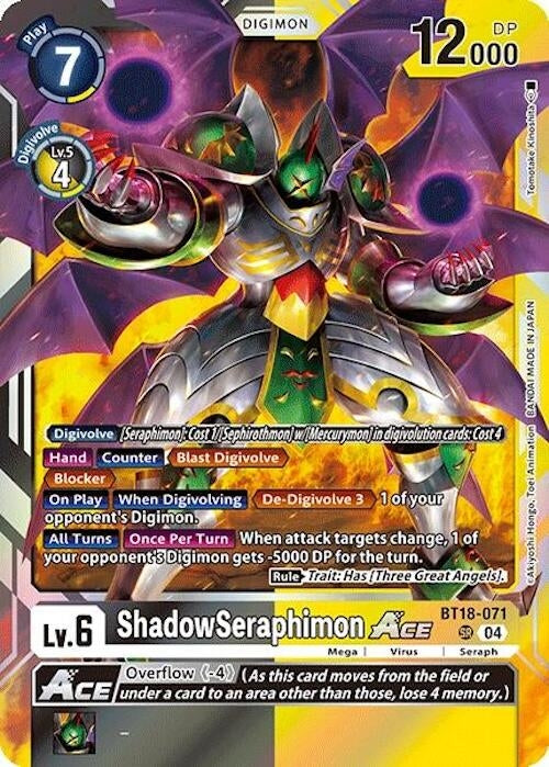 Image for ShadowSeraphimon ACE (BT18-071 SR) (Release Special Booster 2.0) - Digimon Card Game