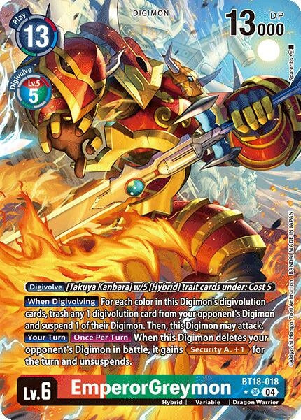 Image for EmperorGreymon (Alternate Art) (BT18-018 SR) (Release Special Booster 2.0) - Digimon Card Game