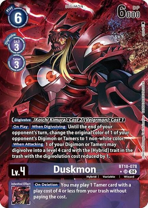 Image for Duskmon (Alternate Art) (BT18-078 SR) (Release Special Booster 2.0) - Digimon Card Game