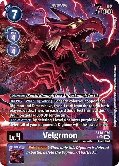 Image for Velgrmon (Alternate Art) (BT18-079 R) (Release Special Booster 2.0) - Digimon Card Game