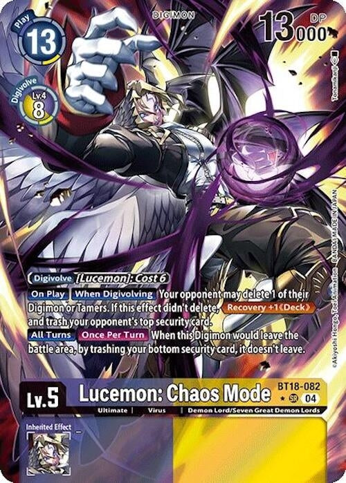 Image for Lucemon: Chaos Mode (Alternate Art) (BT18-082 SR) (Release Special Booster 2.0) - Digimon Card Game