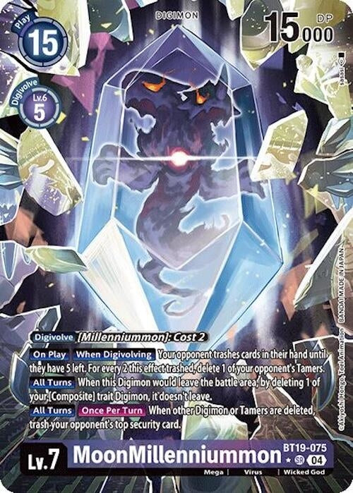 Image for MoonMillenniummon (Alternate Art) (BT19-075 SR) (Release Special Booster 2.0) - Digimon Card Game
