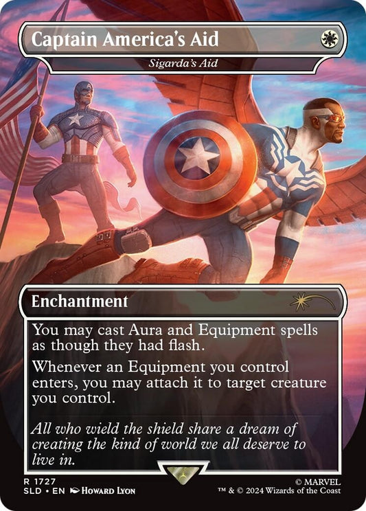 Image for Captain America's Aid - Sigarda's Aid (Rainbow Foil) (1727) (Secret Lair Drop Series) - Magic: The Gathering