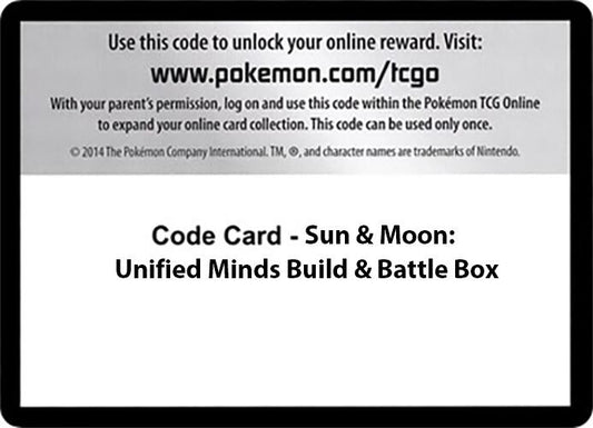 Image for Code Card - Sun & Moon Unified Minds Build & Battle Box (SM - Unified Minds) - Pokemon