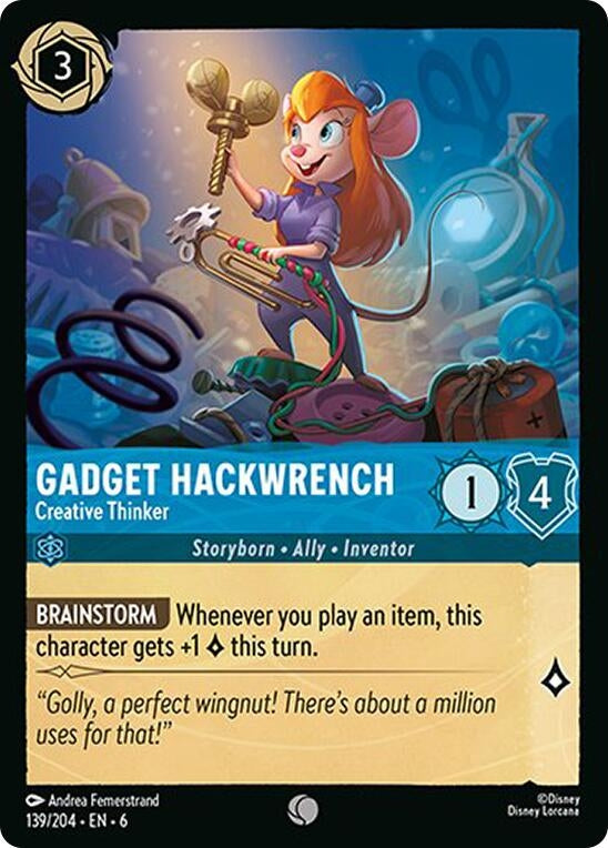 Image for Gadget Hackwrench - Creative Thinker (139/204) (Azurite Sea) - Disney Lorcana