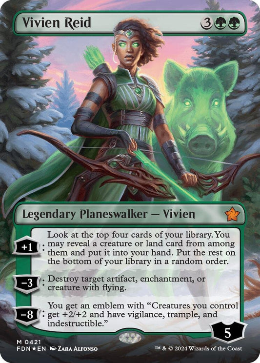 Image for Vivien Reid (Borderless) (Mana Foil) (421) (Foundations) - Magic: The Gathering