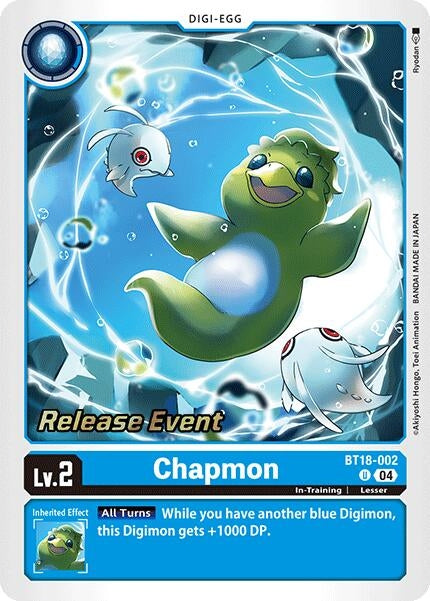 Image for Chapmon (BT18-002 U) (Release Special Booster 2.0 Celebration Event Cards) - Digimon Card Game