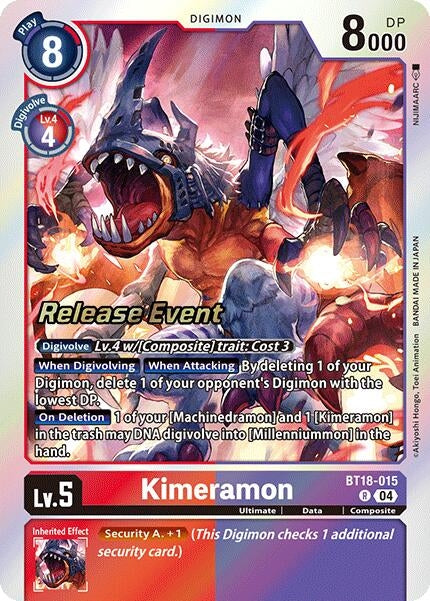 Image for Kimeramon - BT18-015 (BT18-015 R) (Release Special Booster 2.0 Celebration Event Cards) - Digimon Card Game