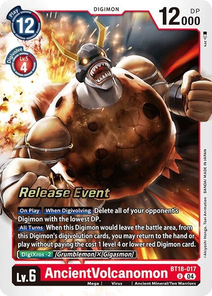 Image for AncientVolcanomon (BT18-017 U) (Release Special Booster 2.0 Celebration Event Cards) - Digimon Card Game