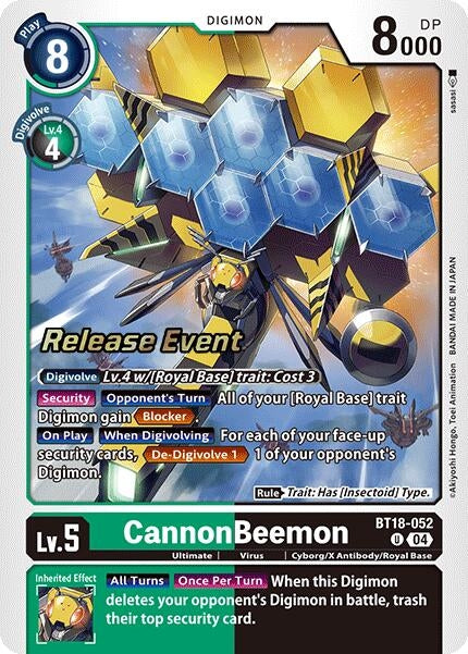 Image for CannonBeemon (BT18-052 U) (Release Special Booster 2.0 Celebration Event Cards) - Digimon Card Game