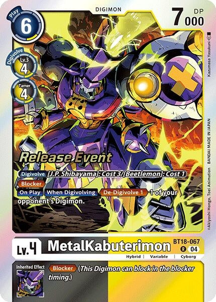 Image for MetalKabuterimon (BT18-067 R) (Release Special Booster 2.0 Celebration Event Cards) - Digimon Card Game