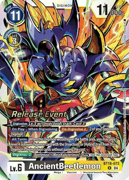 Image for AncientBeetlemon (BT18-072 R) (Release Special Booster 2.0 Celebration Event Cards) - Digimon Card Game