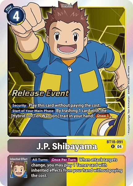 Image for J.P. Shibayama (BT18-091 R) (Release Special Booster 2.0 Celebration Event Cards) - Digimon Card Game