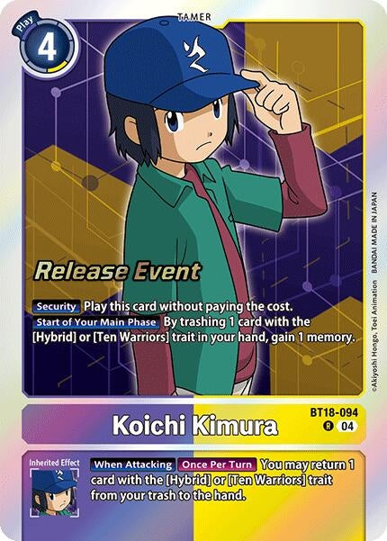 Image for Koichi Kimura (BT18-094 R) (Release Special Booster 2.0 Celebration Event Cards) - Digimon Card Game
