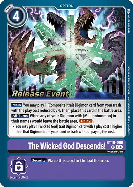 Image for The Wicked God Descends! (BT19-099 U) (Release Special Booster 2.0 Celebration Event Cards) - Digimon Card Game
