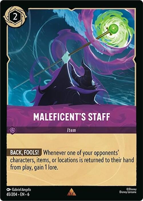 Image for Maleficent's Staff (65/204) (Azurite Sea) - Disney Lorcana