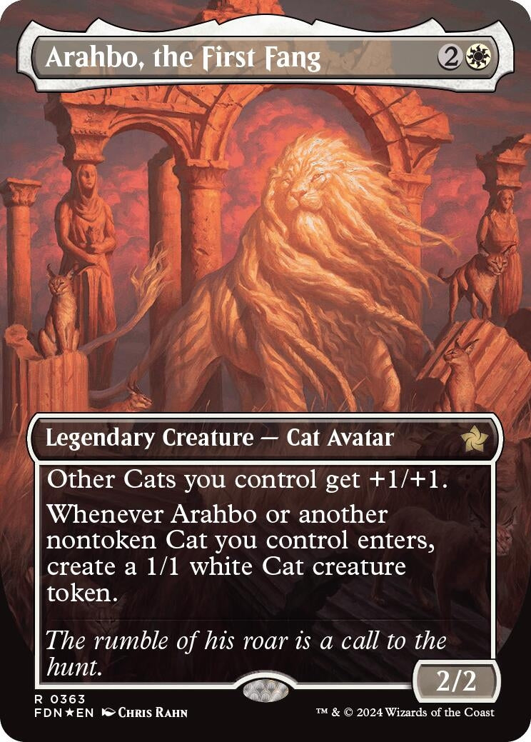 Image for Arahbo, the First Fang (Borderless) (Mana Foil) (363) (Foundations) - Magic: The Gathering