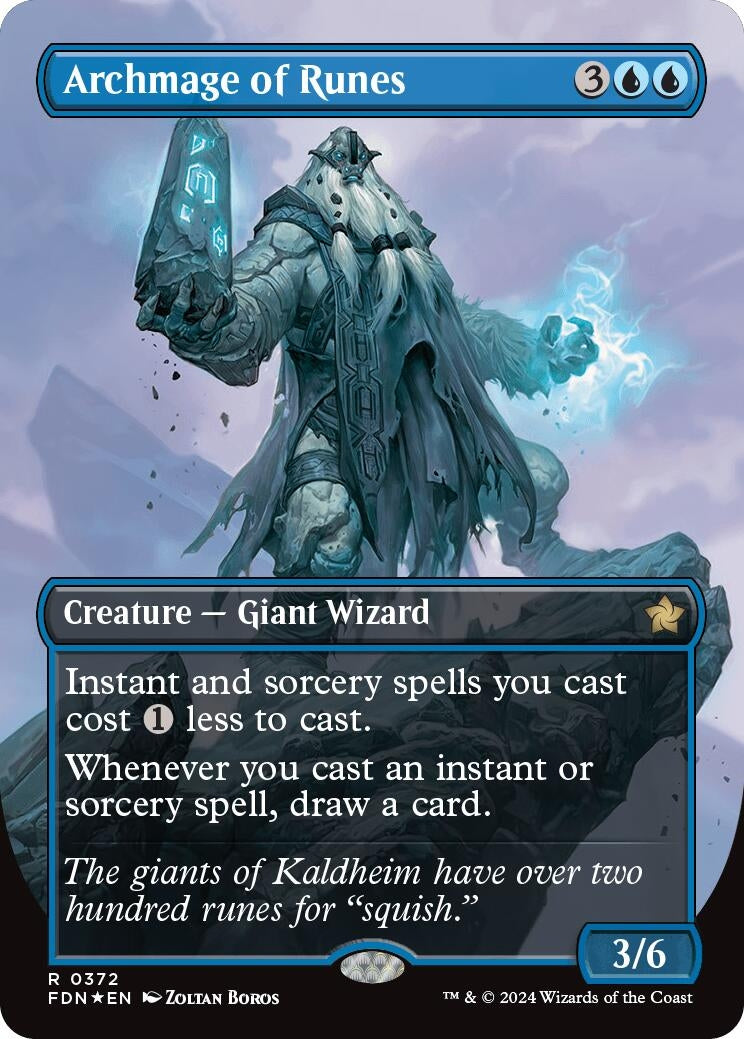 Image for Archmage of Runes (Borderless) (Mana Foil) (372) (Foundations) - Magic: The Gathering
