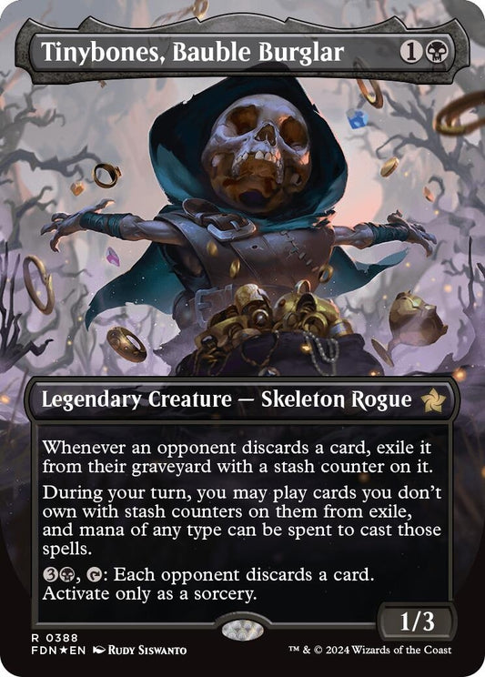 Image for Tinybones, Bauble Burglar (Borderless) (Mana Foil) (388) (Foundations) - Magic: The Gathering