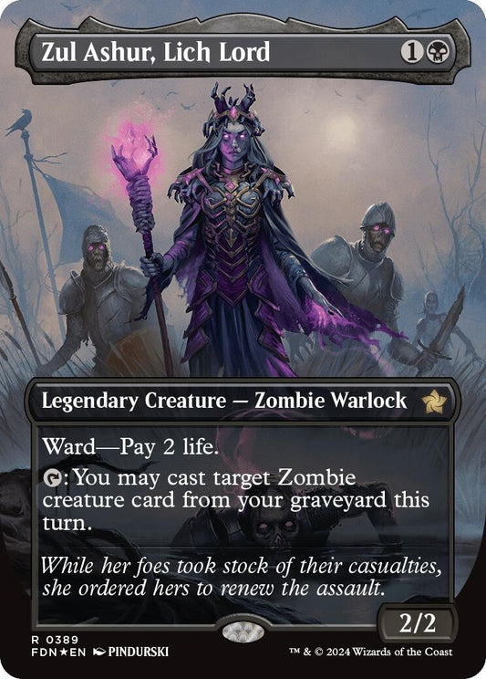 Image for Zul Ashur, Lich Lord (Borderless) (Mana Foil) (389) (Foundations) - Magic: The Gathering