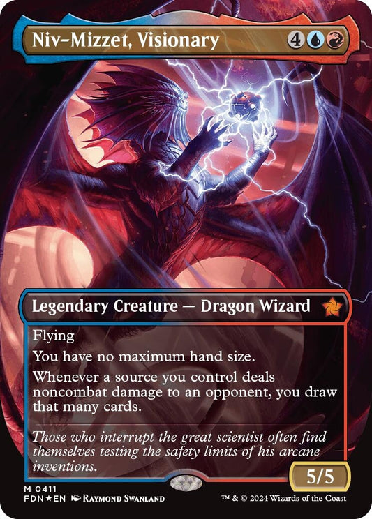 Image for Niv-Mizzet, Visionary (Borderless) (Mana Foil) (411) (Foundations) - Magic: The Gathering