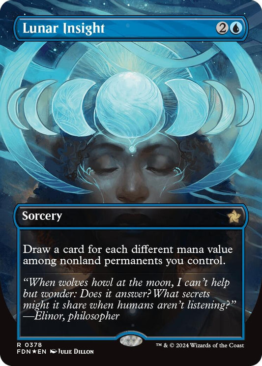 Image for Lunar Insight (Borderless) (Mana Foil) (378) (Foundations) - Magic: The Gathering