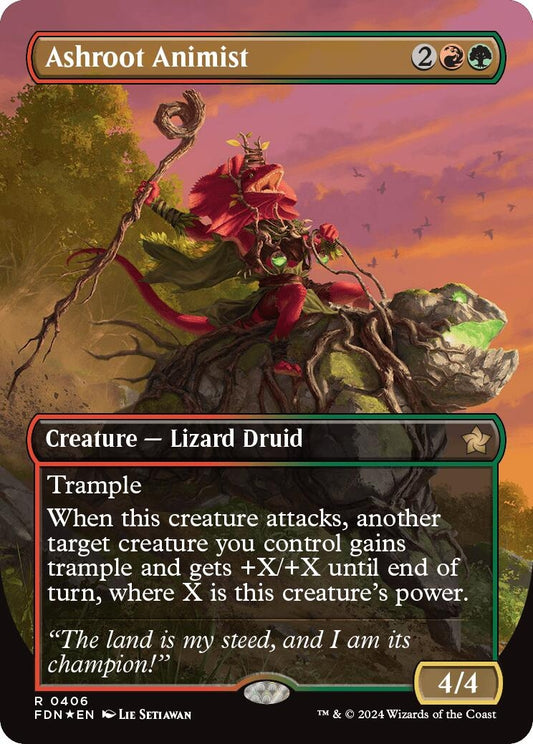Image for Ashroot Animist (Borderless) (Mana Foil) (406) (Foundations) - Magic: The Gathering