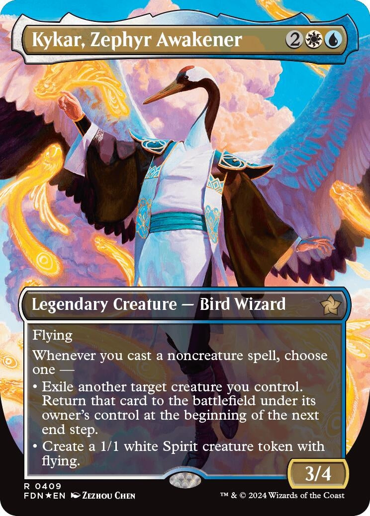Image for Kykar, Zephyr Awakener (Borderless) (Mana Foil) (409) (Foundations) - Magic: The Gathering