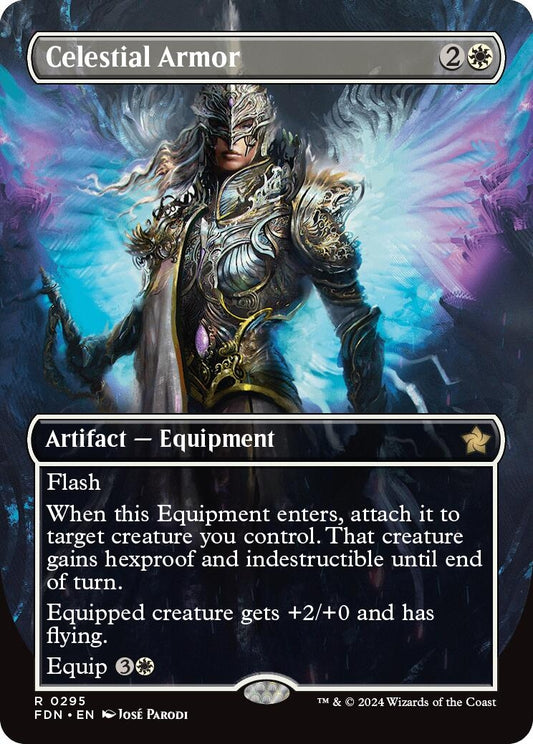 Image for Celestial Armor (Borderless) (295) (Foundations) - Magic: The Gathering