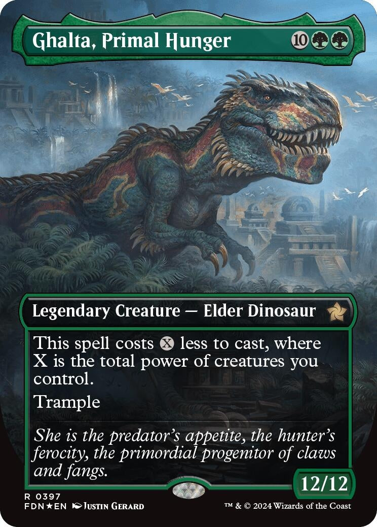 Image for Ghalta, Primal Hunger (Borderless) (Mana Foil) (397) (Foundations) - Magic: The Gathering