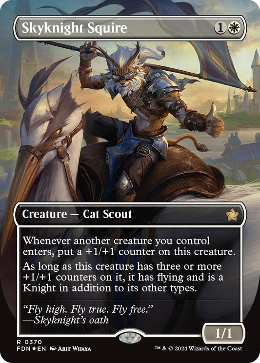 Image for Skyknight Squire (Borderless) (Mana Foil) (370) (Foundations) - Magic: The Gathering