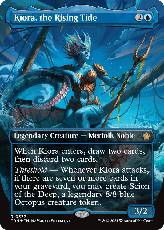 Image for Kiora, the Rising Tide (Borderless) (Mana Foil) (377) (Foundations) - Magic: The Gathering