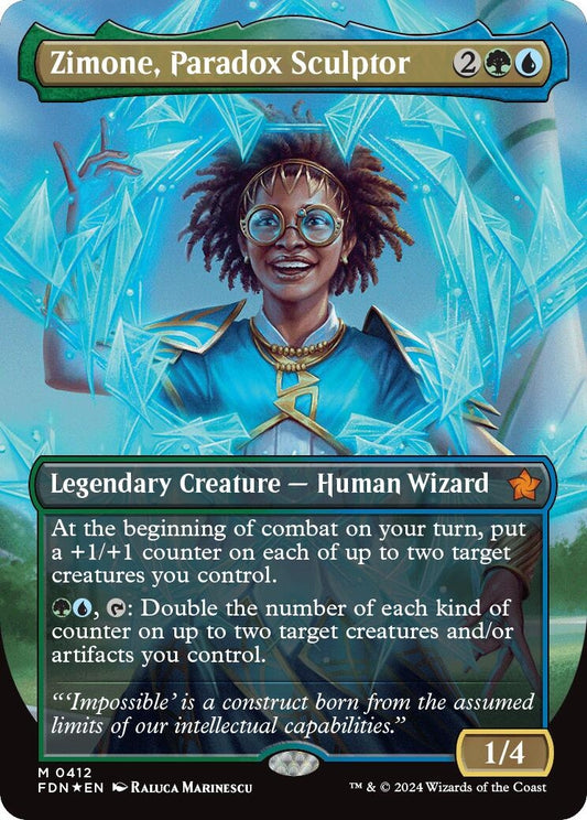 Image for Zimone, Paradox Sculptor (Borderless) (Mana Foil) (412) (Foundations) - Magic: The Gathering