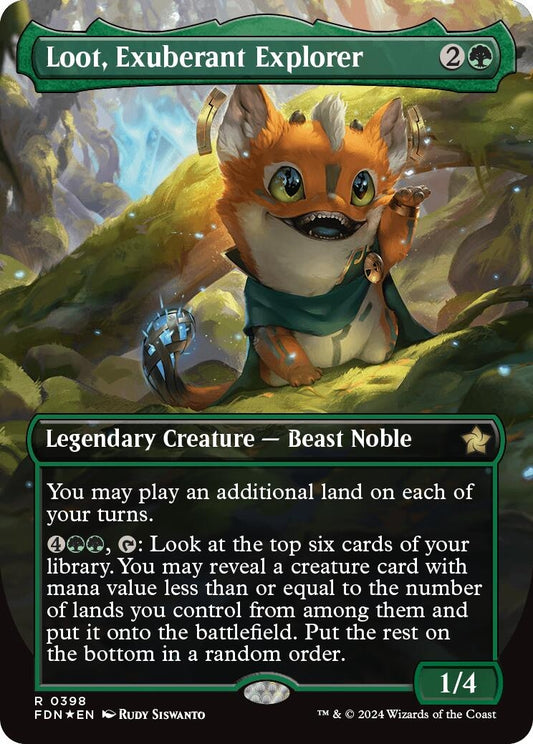 Image for Loot, Exuberant Explorer (Borderless) (Mana Foil) (398) (Foundations) - Magic: The Gathering