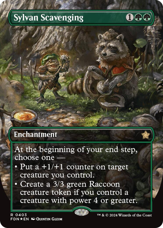 Image for Sylvan Scavenging (Borderless) (Mana Foil) (403) (Foundations) - Magic: The Gathering