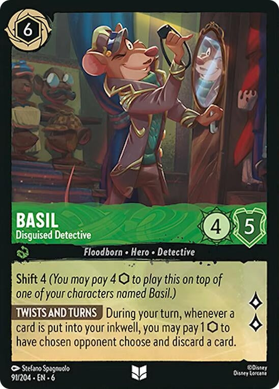 Image for Basil - Disguised Detective (91/204) (Azurite Sea) - Disney Lorcana