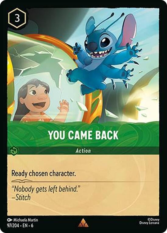 Image for You Came Back (97/204) (Azurite Sea) - Disney Lorcana