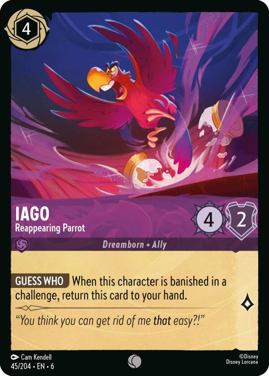 Image for Iago - Reappearing Parrot (45/204) (Azurite Sea) - Disney Lorcana