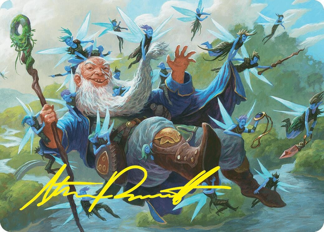 Image for Mischievous Mystic Art Card (7/54) (Gold-Stamped Signature) (7) (Art Series: Foundations) - Magic: The Gathering