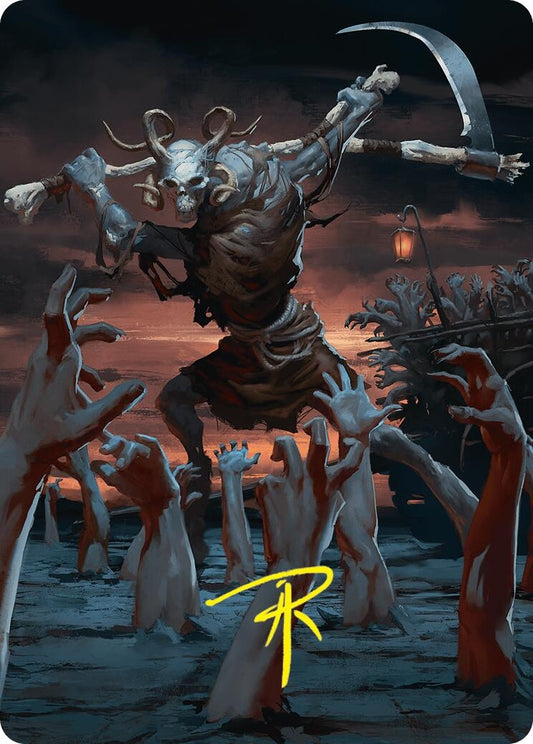 Image for Abyssal Harvester Art Card (34/54) (Gold-Stamped Signature) (34) (Art Series: Foundations) - Magic: The Gathering