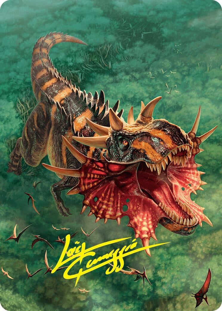 Image for Gigantosaurus Art Card (53/54) (Gold-Stamped Signature) (53) (Art Series: Foundations) - Magic: The Gathering