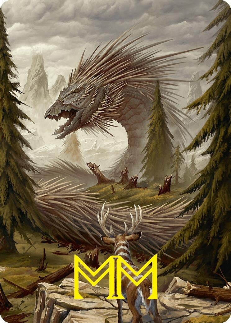 Image for Quilled Greatwurm Art Card (44/54) (Gold-Stamped Signature) (44) (Art Series: Foundations) - Magic: The Gathering