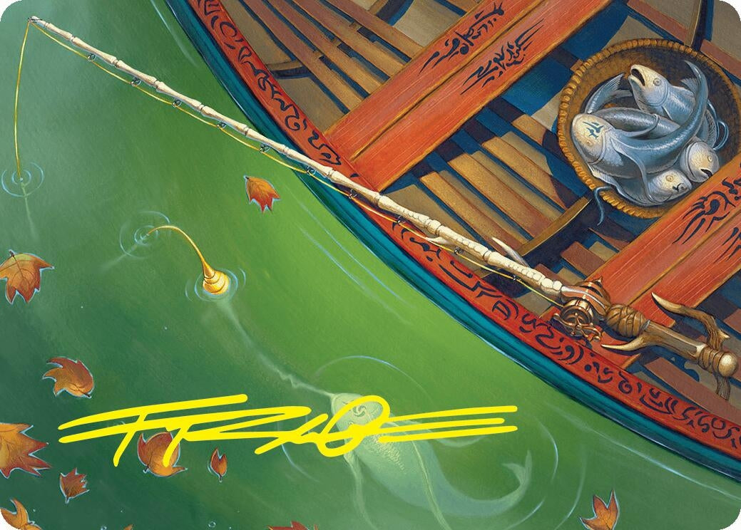 Image for Fishing Pole Art Card (18/54) (Gold-Stamped Signature) (18) (Art Series: Foundations) - Magic: The Gathering