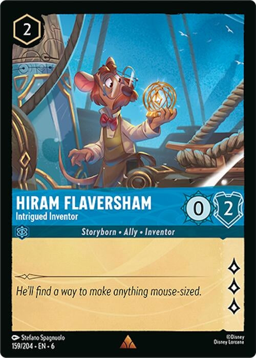 Image for Hiram Flaversham - Intrigued Inventor (159/204) (Azurite Sea) - Disney Lorcana