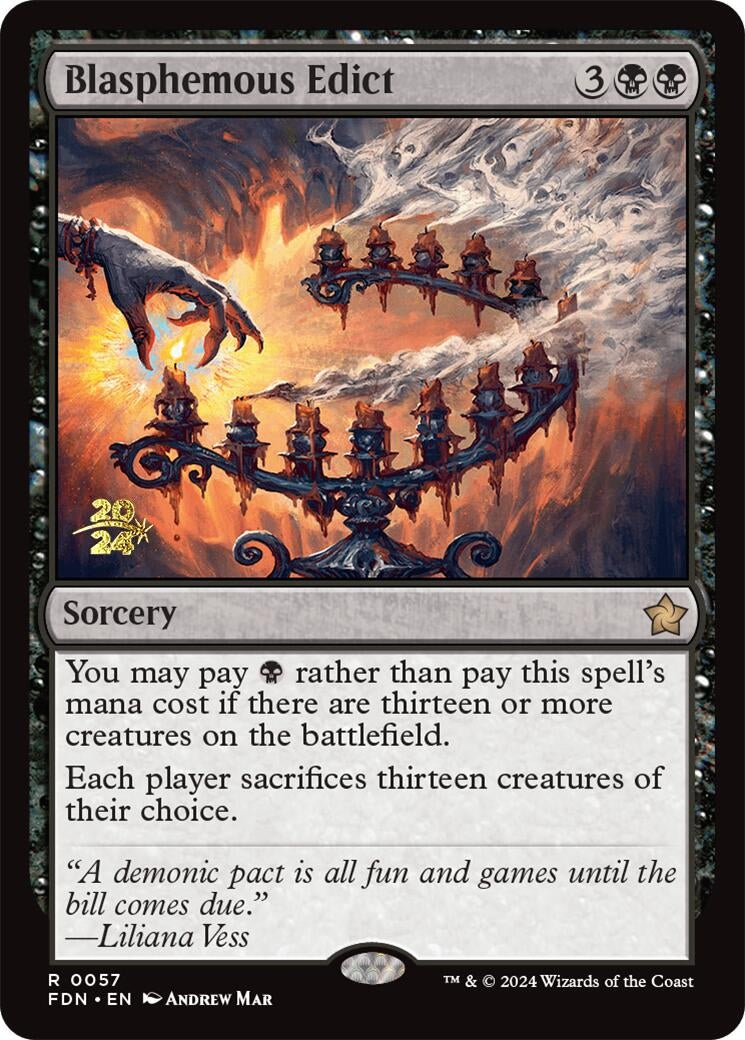 Image for Blasphemous Edict (57) (Prerelease Cards) - Magic: The Gathering
