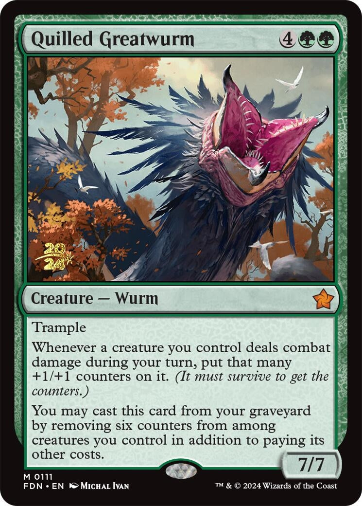 Image for Quilled Greatwurm (111) (Prerelease Cards) - Magic: The Gathering