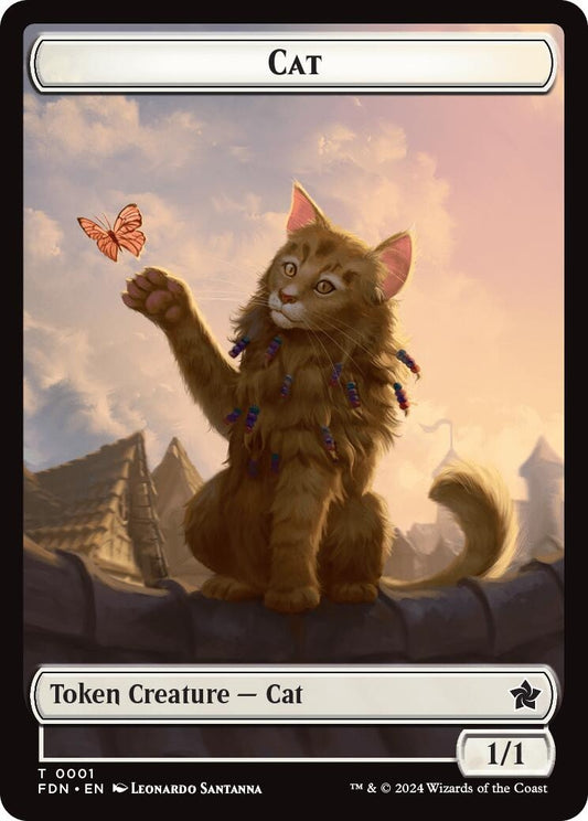 Image for Cat (0001) // Cat (0002) Doubled-Sided Token (1 // 2) (Foundations) - Magic: The Gathering