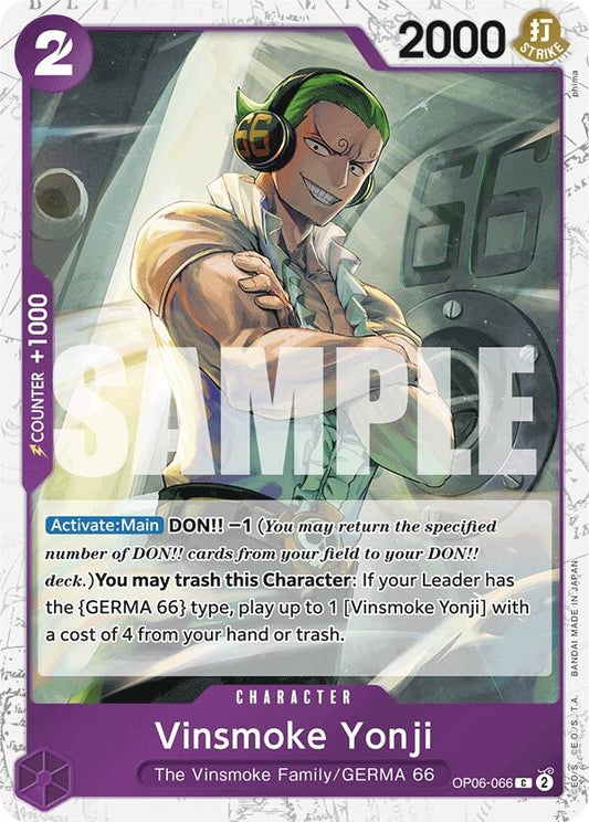 Image for Vinsmoke Yonji (OP06-066) (Jolly Roger Foil) (OP06-066) (Premium Booster -The Best-) - One Piece Card Game