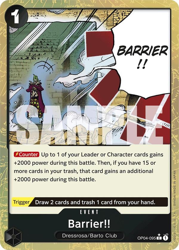 Image for Barrier!! (Textured Foil) (OP04-095) (Premium Booster -The Best-) - One Piece Card Game